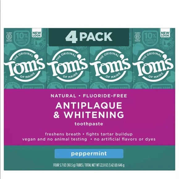 Toms Other - Toms of Maine Antiplaque & Whitening Toothpaste Peppermint 4 Pack